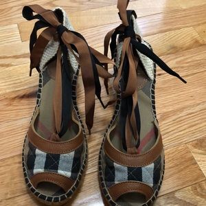 Burberry wedge espadrille.